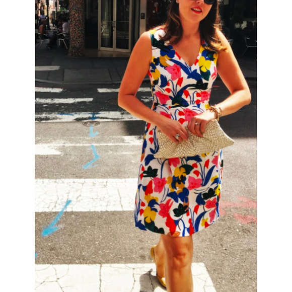 NWT J.Crew Linen V-neck Sleeveless Short A-line Dress in Morning Floral, size 0 - Picture 2 of 10